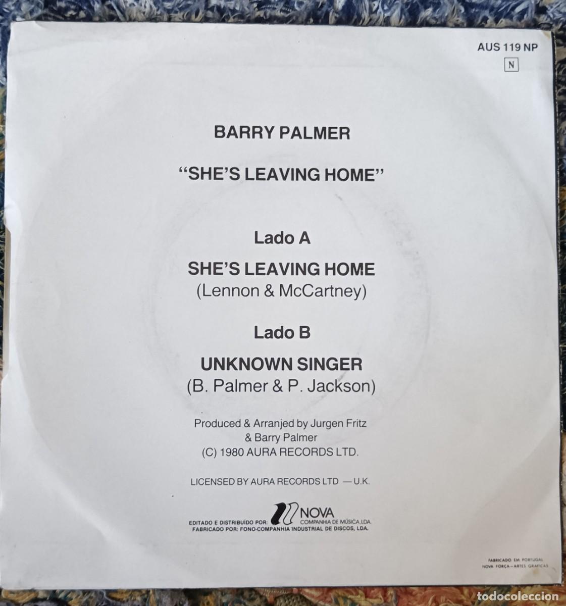 Discos de vinilo: Barry Palmer. Shes leaving home / Unknown singer - Foto 2
