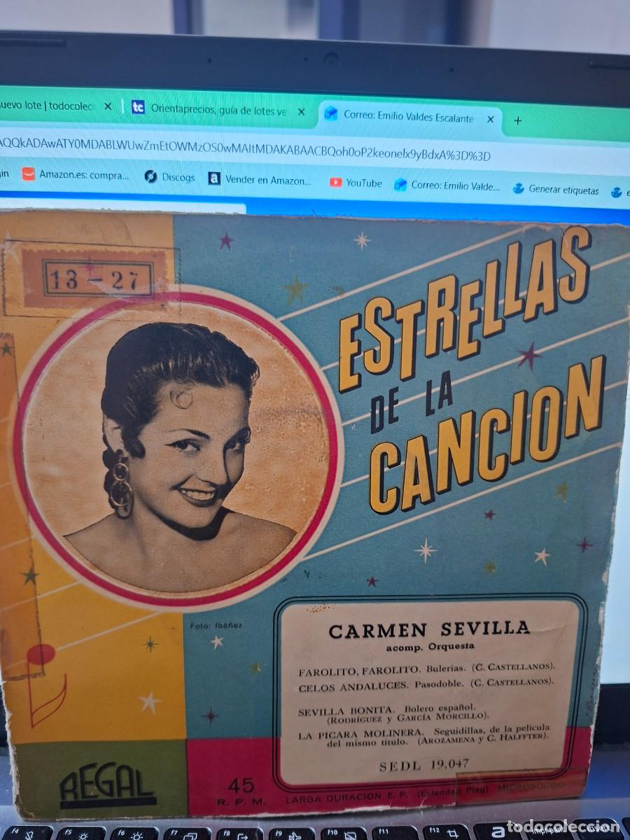 Discos de vinilo: CARMEN SEVILLA - FAROLITO FAROLITO - EP RARO DE VINILO C-38