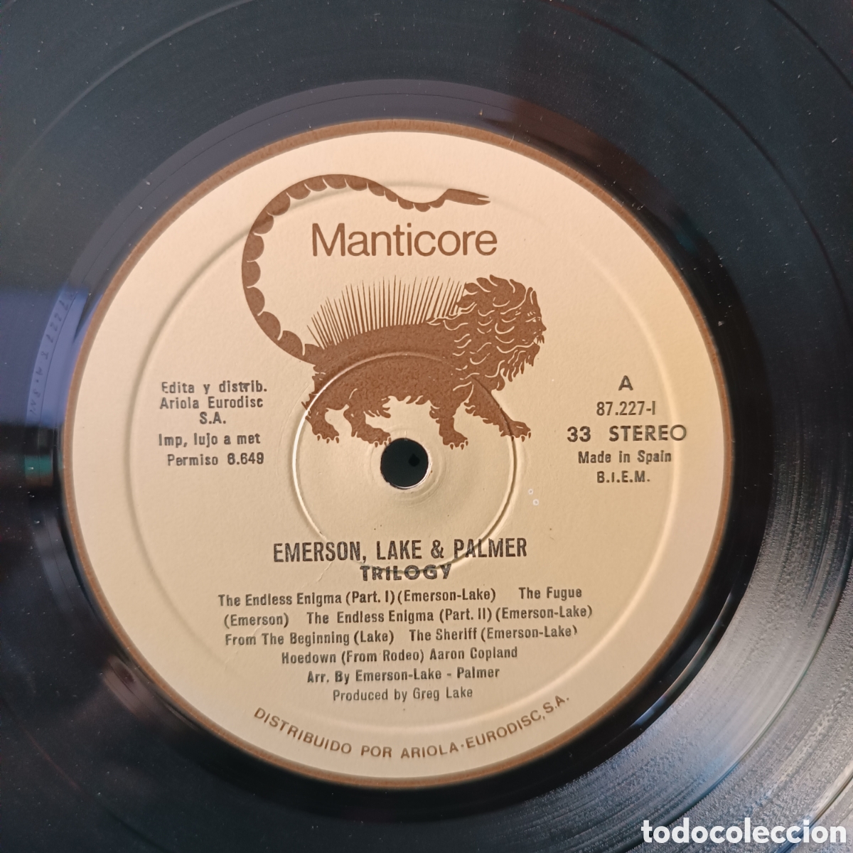 Discos de vinilo: EMERSON, LAKE & PALMER. TRILOGY. LP. 1981 - Foto 6