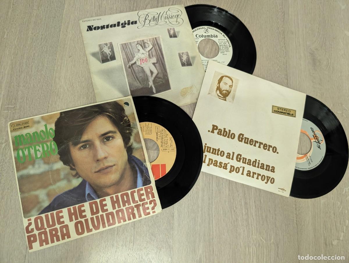 Discos de vinilo: LOTE DE 3 SINGLES - BUEN ESTADO .. BETTY MISSIEGO 1980 + PABLO GERRERO 1970 + MANOLO OTERO DE 1975