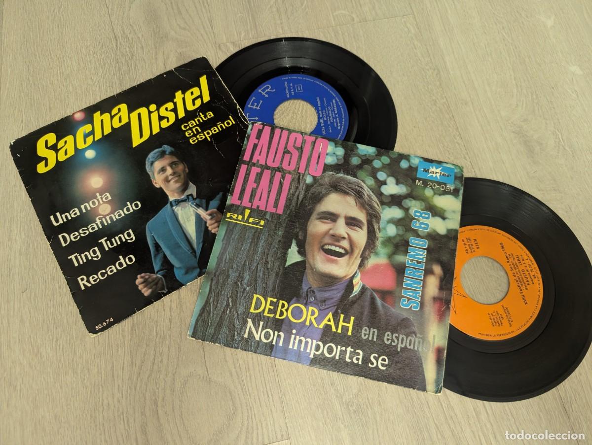 Discos de vinilo: LOTE DE 2 SINGLES - FAUSTO LEALI - DEBORAH EN ESPA&Ntilde;OL SAN REMO 68 + SACHA DISTEL EN ESPA&Ntilde;OL .TING TU