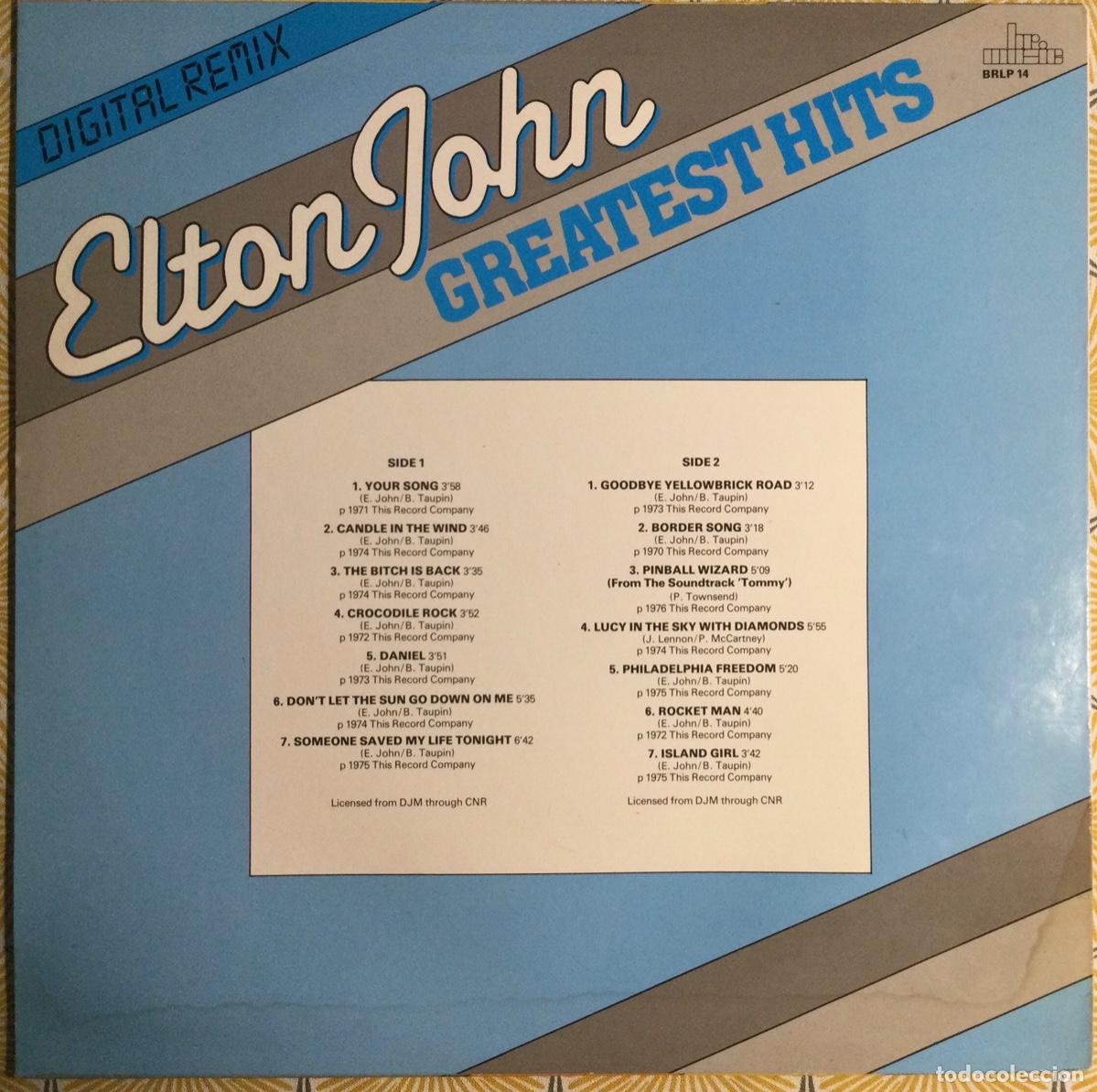 Discos de vinilo: LP ELTON JOHN GREATEST HITS DIGITAL REMIXX - Foto 2