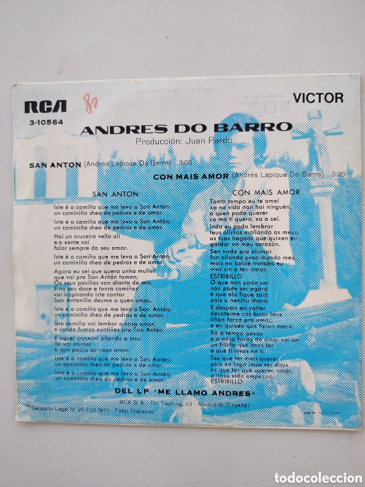 Discos de vinilo: Andr&eacute;s Do Barro Single - Foto 2