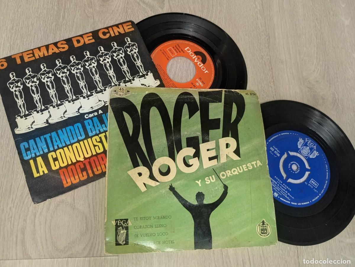 Discos de vinilo: LOTE DE 2 SINGLES DE ORQUESTA PARA CINE - ROGER Y SU ORQUESTA - CORAZON LLENO +3 ..Y 6 TEMAS DE CINE