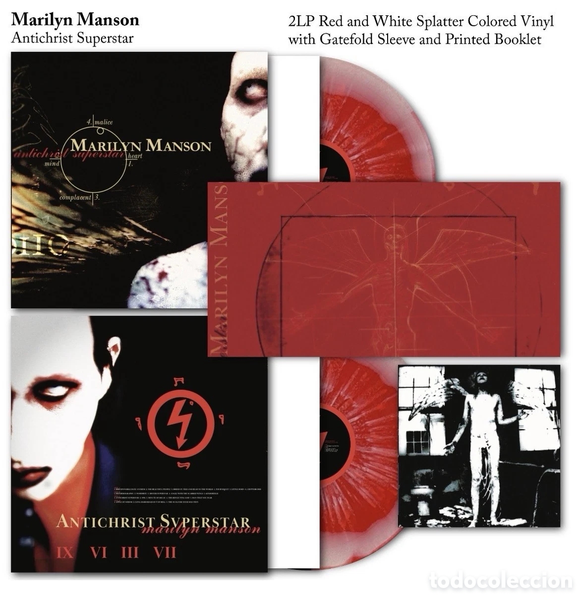 Discos de vinilo: MARILYN MANSON - ANTICHRIST SUPERSTAR RED SPLATTER SELLADO!