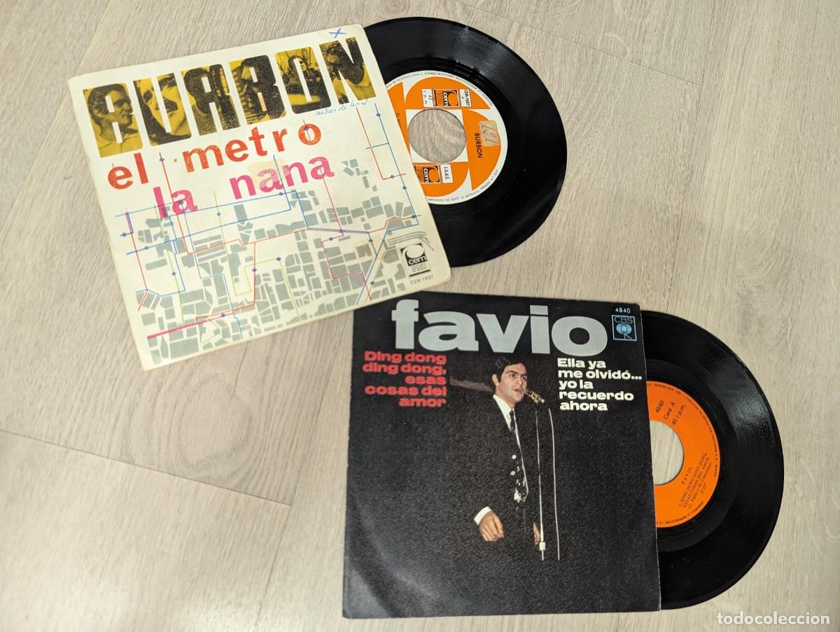 Discos de vinilo: LOTE DE 2 SINGLES DE SOLISTAS - BURBON - EL METRO + 1 DE 1968 + FAVIO - DING DONG + 1 ..ETC DE 1970