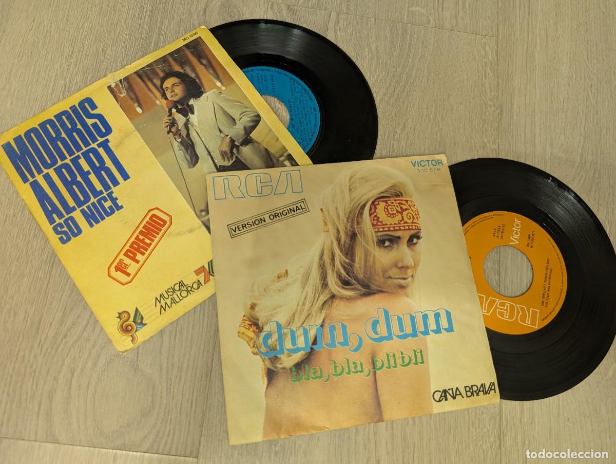 Discos de vinilo: LOTE DE 2 SINGLES INTERNACIONALES - MORRIS ALBERT - SO CINE 1976 +1 ..Y CA&Ntilde;A BRAVA - DUM ,DUM. 1971