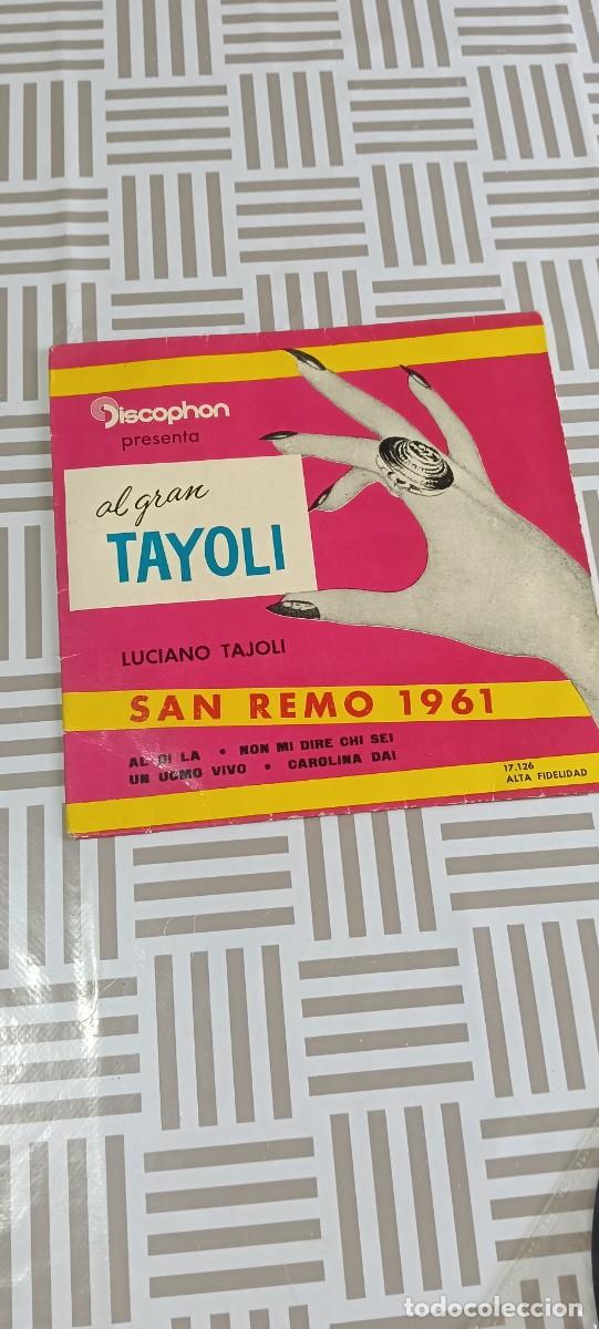 Discos de vinilo: Solo portada funda vacia disco vinilo EP 7'' Luciano Tajoli San Remo 1961 Discophon 17.126
