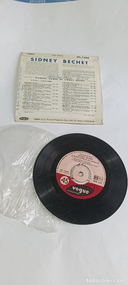 Discos de vinilo: Disco vinilo single 7 EP Sidney Bechet Sentimental Mr Bechet Disques Vogue EPL 7008 - Foto 2