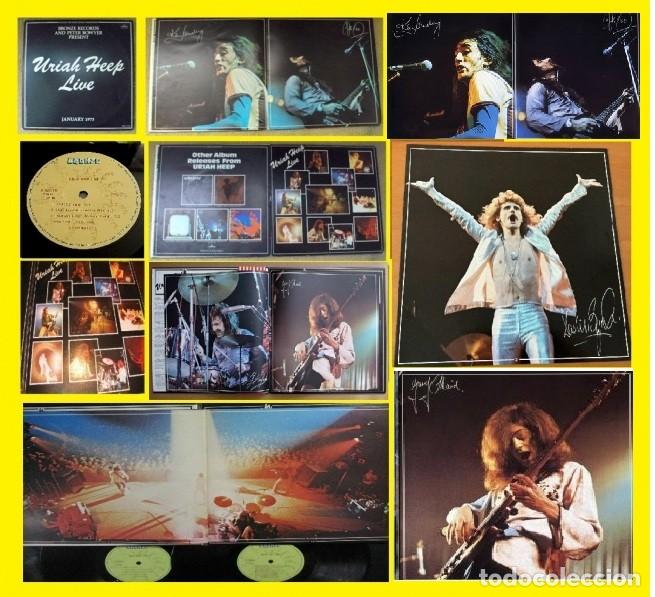 Discos de vinilo: URIAH HEEP / LIVE JANUARY 1973, 2LPs RARE EDIC JAPAN + GRAN LIBRETO 8 PAG. / TODO EXC !!
