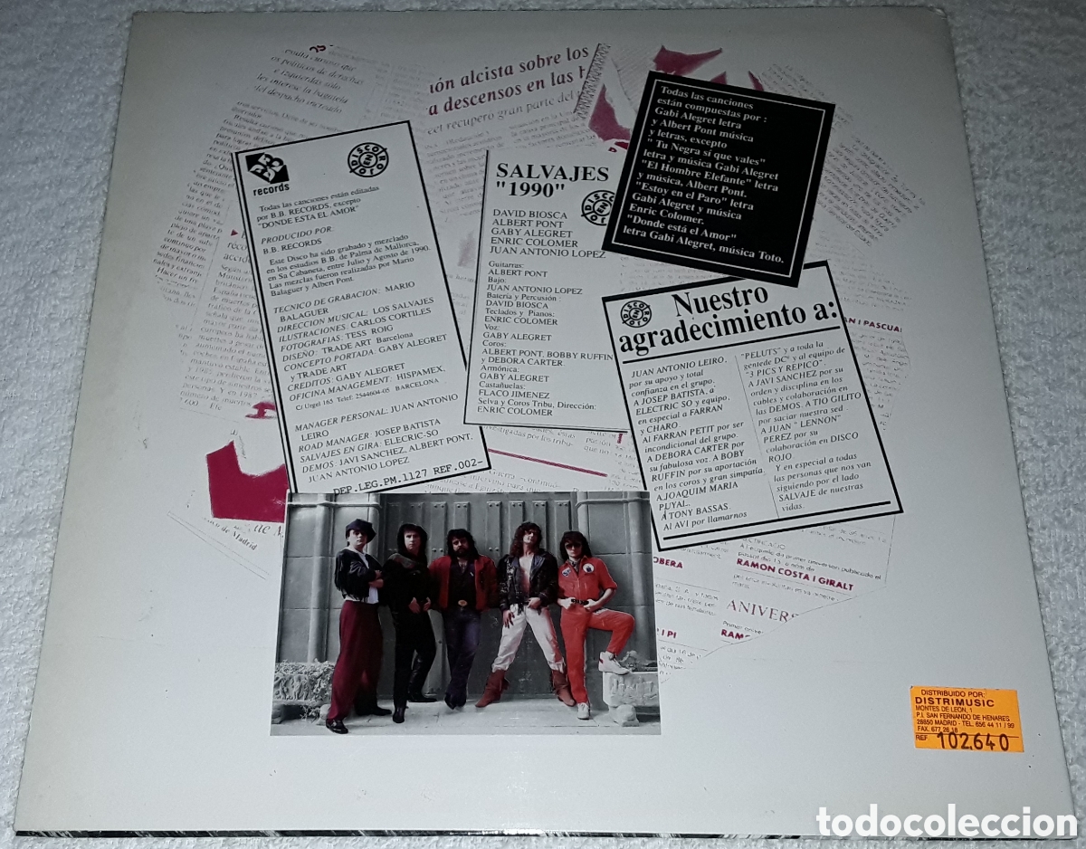 Discos de vinilo: LP - LOS SALVAJES - DISCO EN ROJO - Foto 2