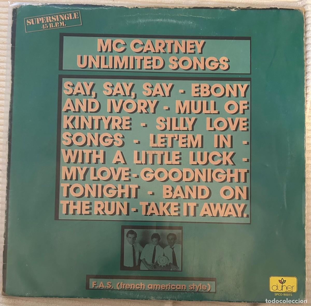 Discos de vinilo: McCartney Unlimited - Maxi single FAS