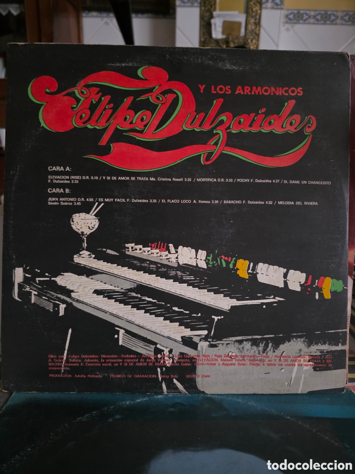Discos de vinilo: FELIPE DULZAINES Y LOS ARM&Oacute;NICOS - EGREM ORIGINAL - Foto 2