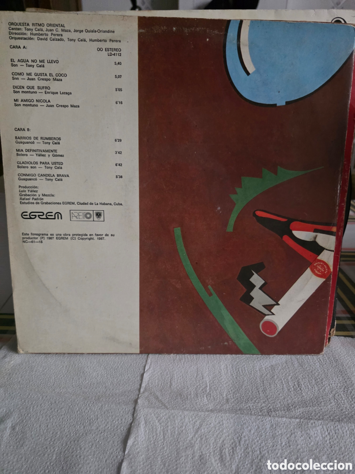 Discos de vinilo: ORQUESTA RITMO ORIENTAL EGREM 1987 - Foto 2