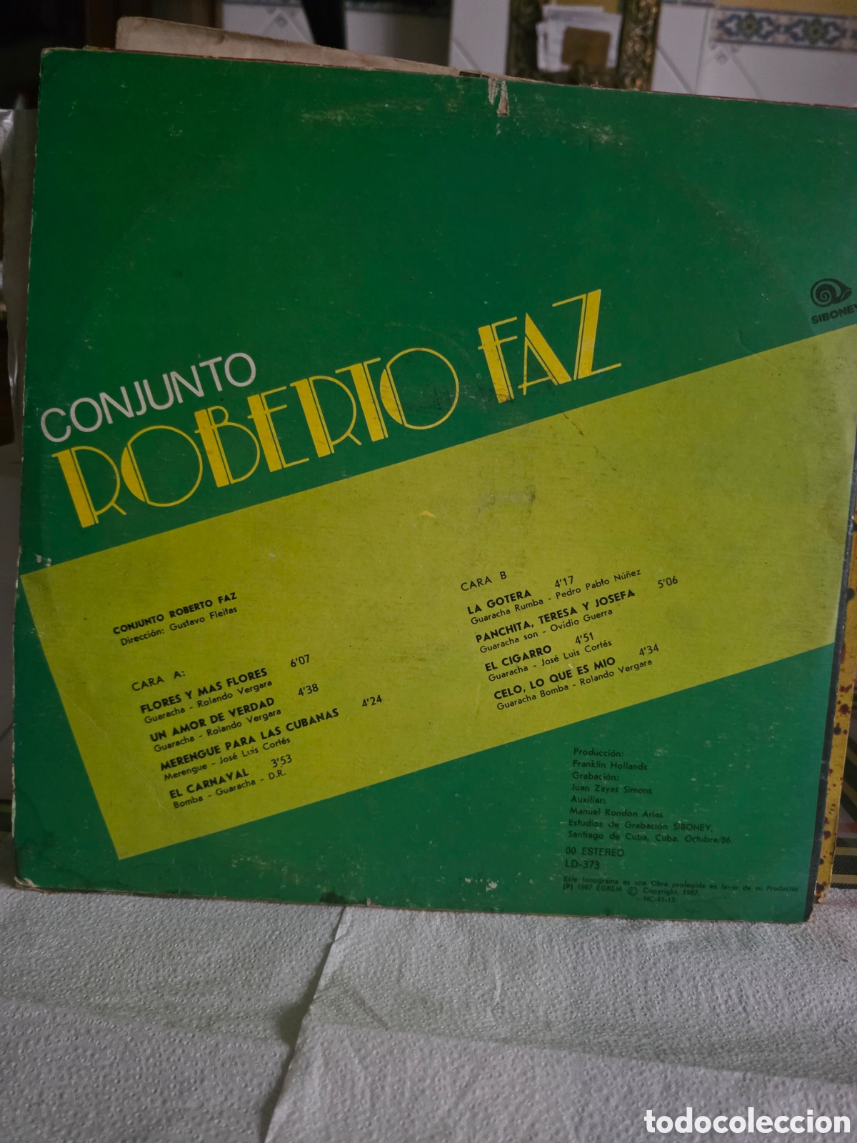 Discos de vinilo: Conjunto ROBERTO FAZ - EGREM 1987 - Foto 2