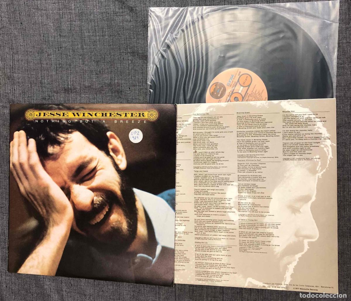 Discos de vinilo: LP JESSE WINCHESTER. NOTHING BUT A BREEZE. EDIGSA 1979