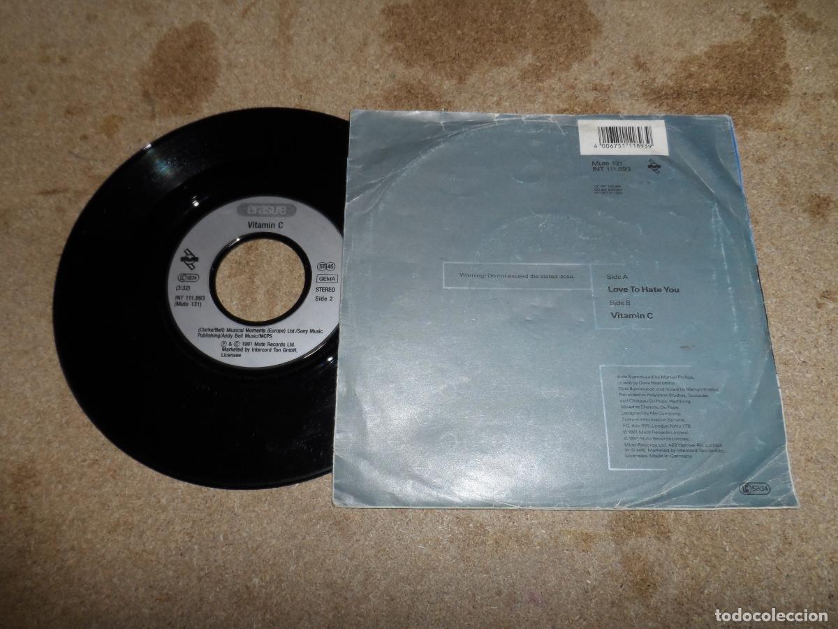 Discos de vinilo: ERASURE - LOVE TO HATE YOU (GERMANY 1991) - Foto 2