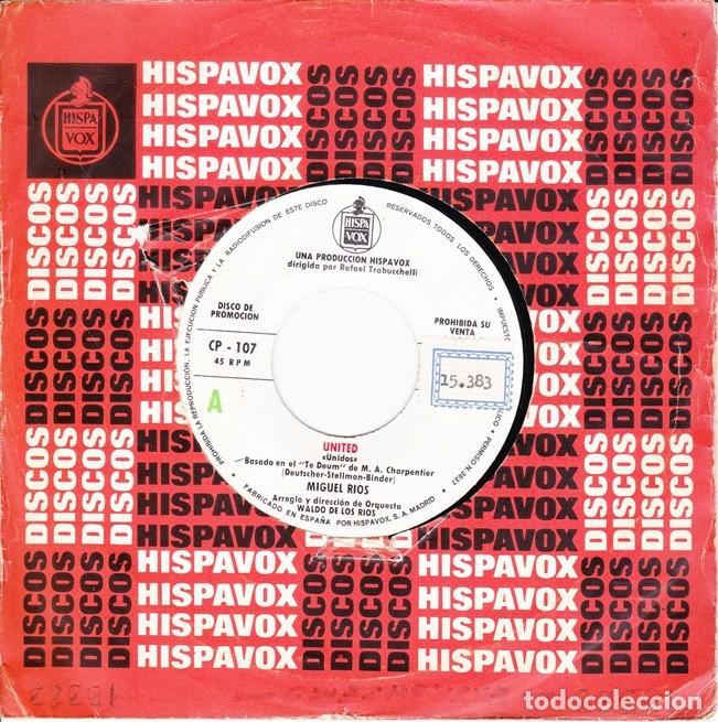 Discos de vinilo: Miguel R&iacute;os &ndash; United; The wind of change &ndash; HISPAVOX CP-107 (PROMO) &ndash; 1971