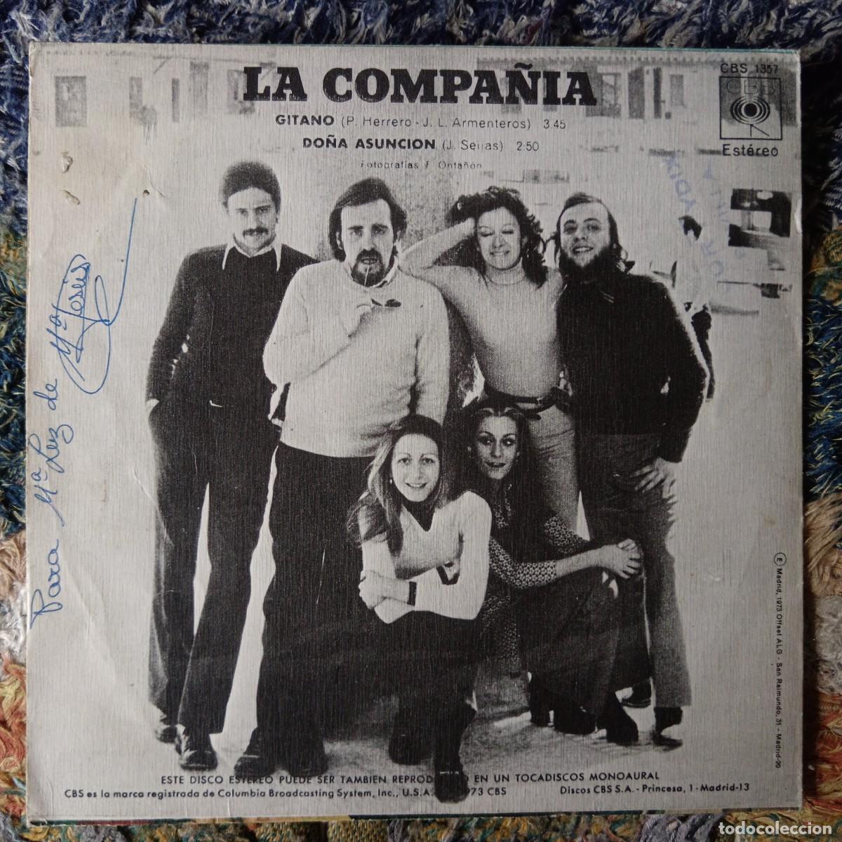 Discos de vinilo: La Compa&ntilde;&iacute;a. Gitano / Do&ntilde;a Asunci&oacute;n. Single - Foto 2