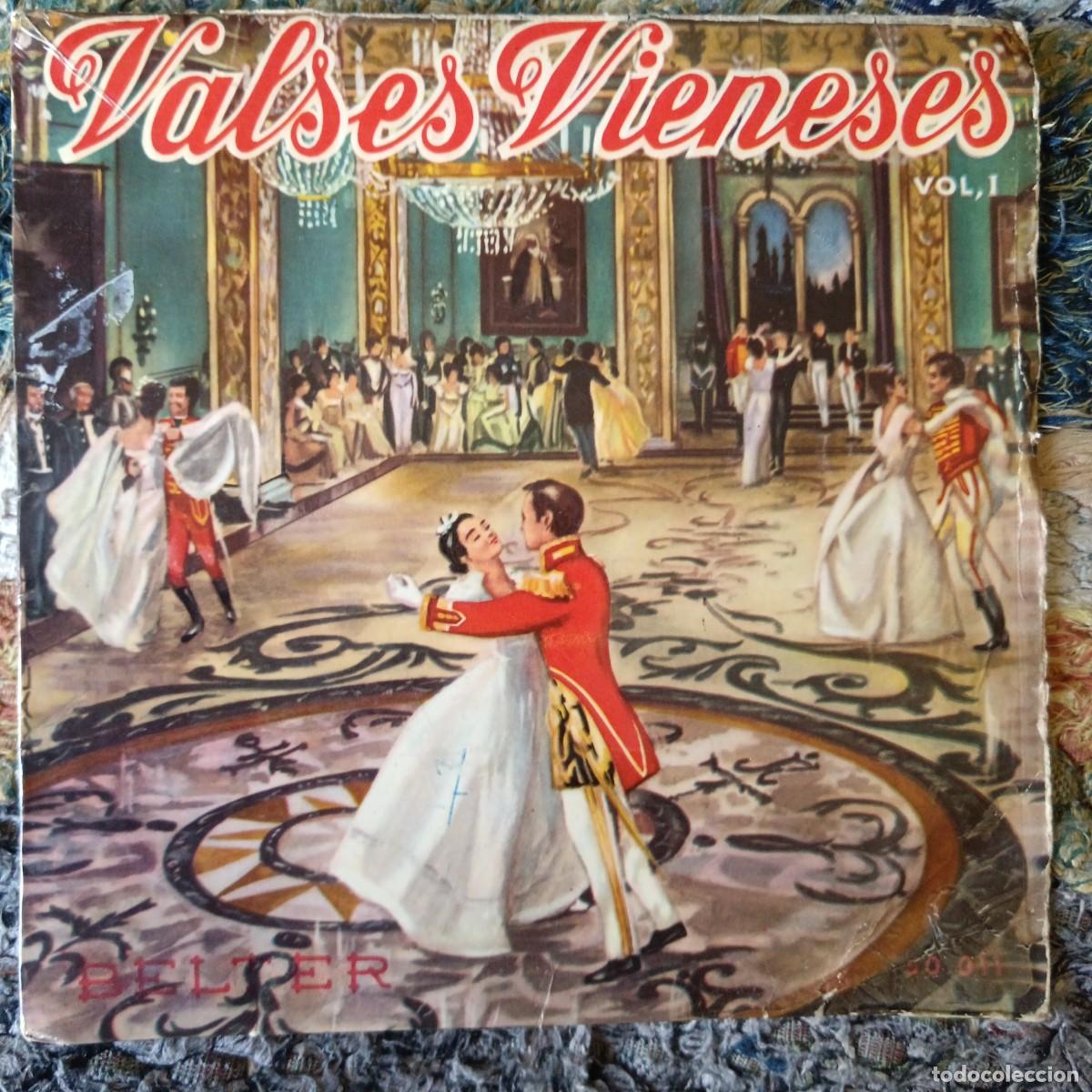 Discos de vinilo: Valses vieneses. El bello Danubio, Vino, mujeres y m&uacute;sica, Rosas del sur, El vals del emperador.