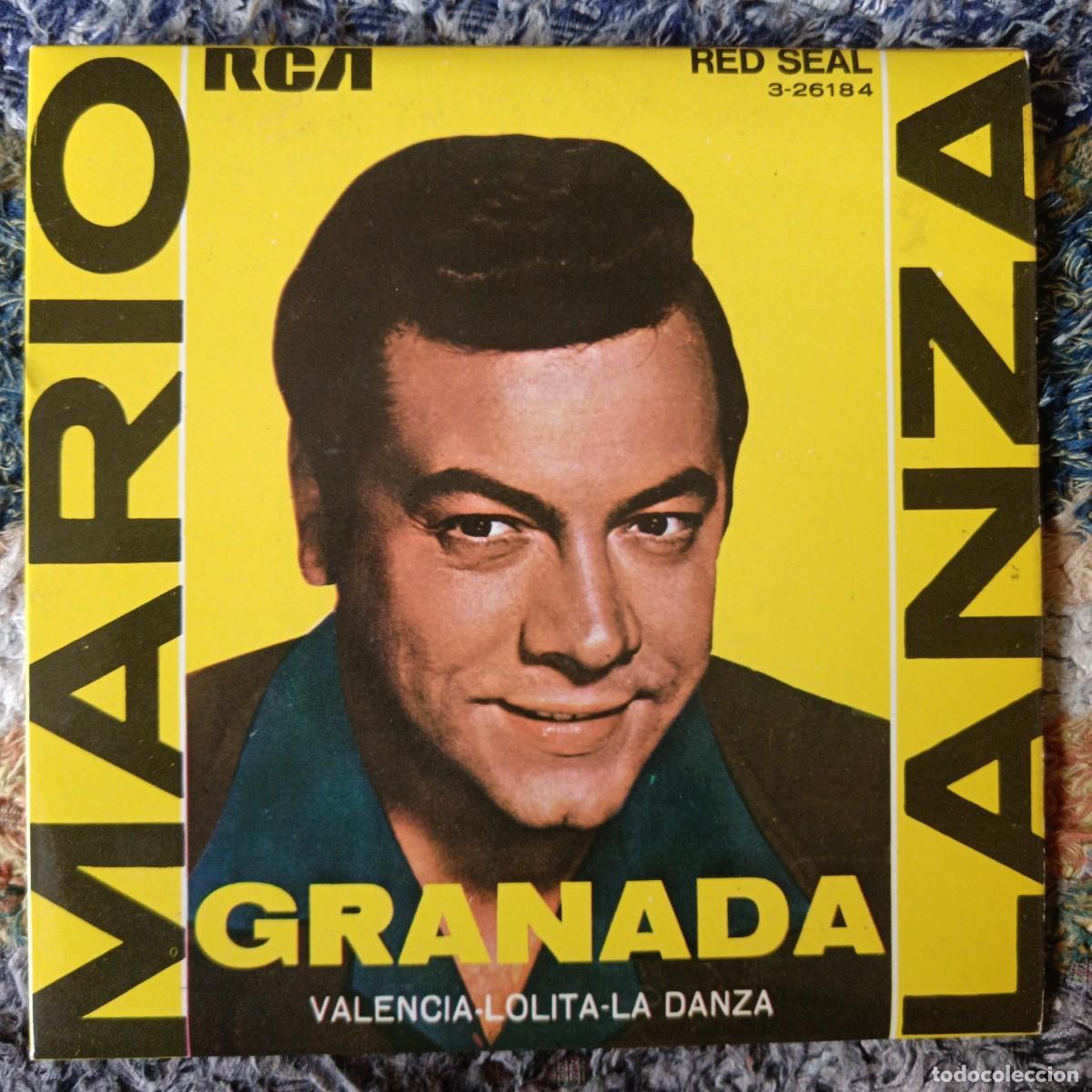 Discos de vinilo: Mario Lanza. Granada / Valencia / Lolita / La danza. Single