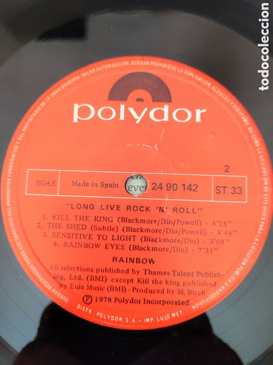 Discos de vinilo: RAINBOW - LONG LIVE ROCKNROLL - Foto 8