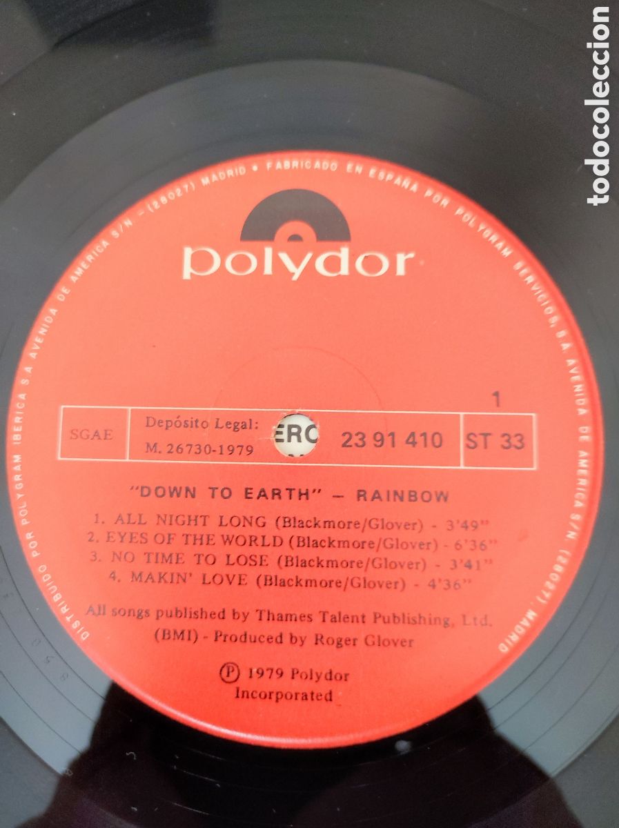 Discos de vinilo: RAINBOW - DOWN TO EARTH - Foto 3