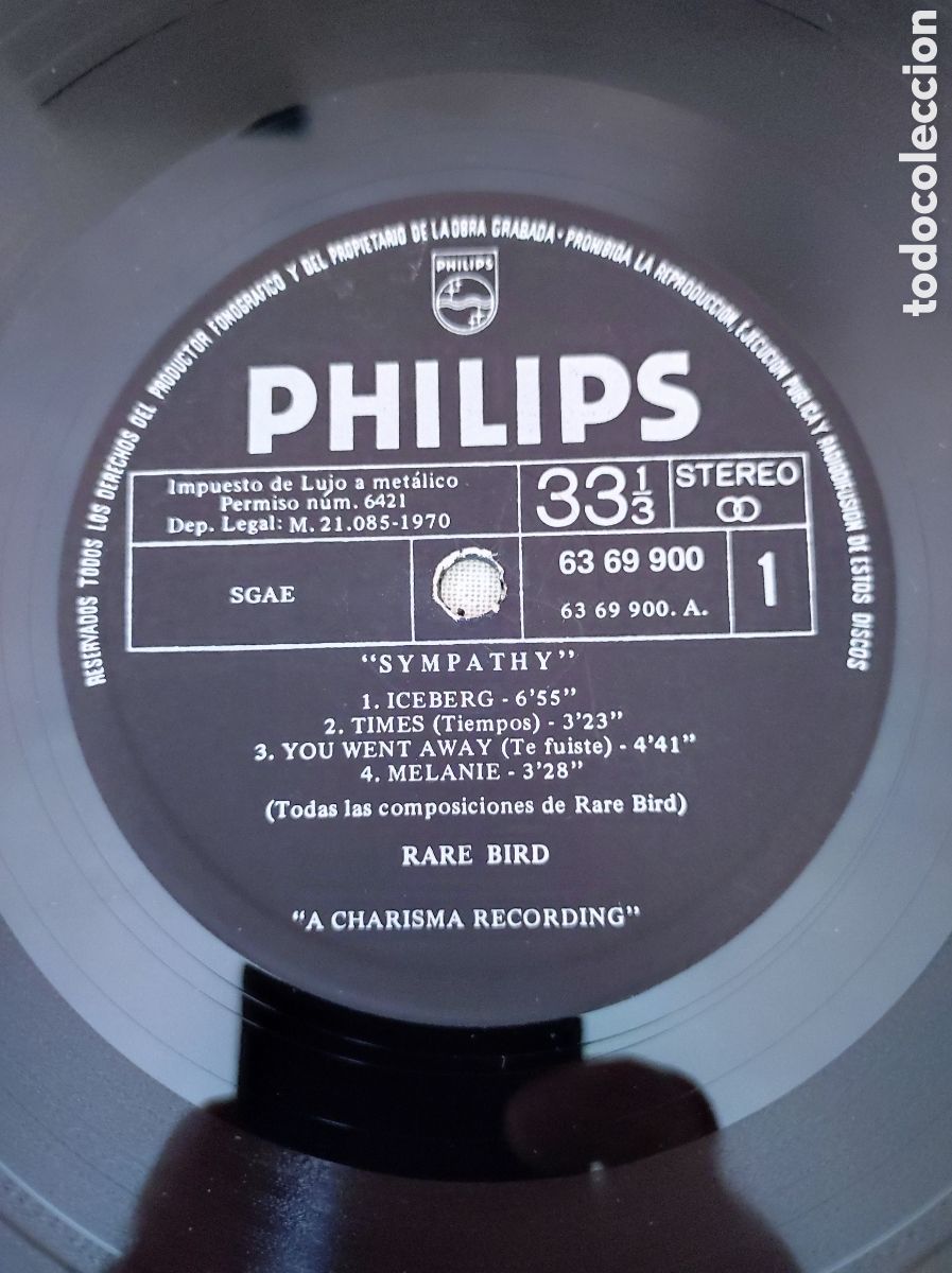 Discos de vinilo: RARE BIRD - SYMPATHY (1970) - Foto 3