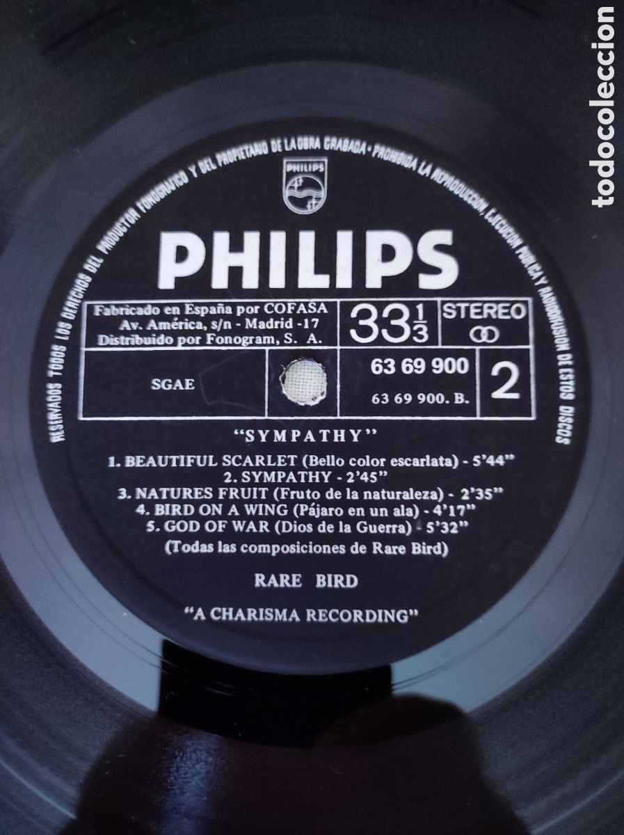 Discos de vinilo: RARE BIRD - SYMPATHY (1970) - Foto 4