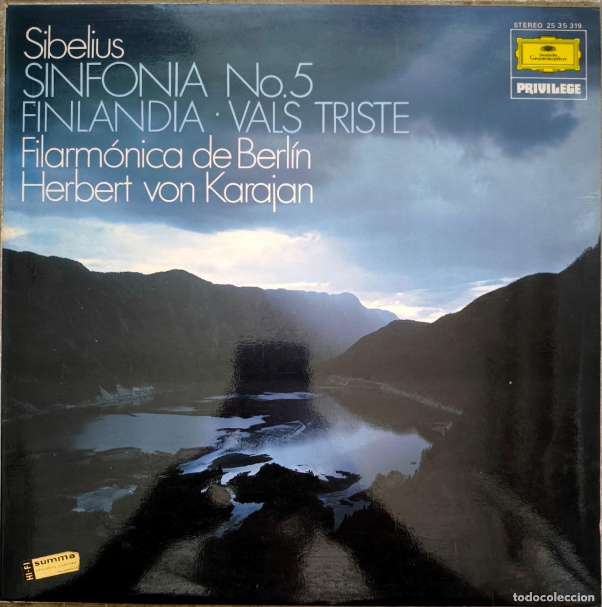 Discos de vinilo: Sibelius: Sinfon&iacute;a No. 5 / Vals Triste