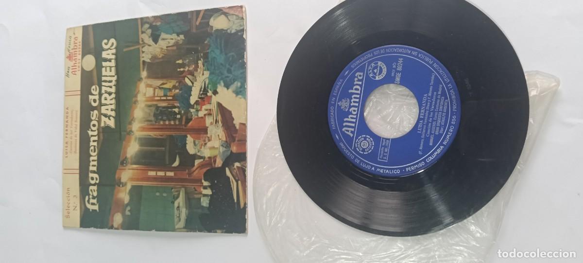 Discos de vinilo: Disco vinilo single 7'' EP Fragmentos de Zarzuelas Luisa Fernanda Manuel Ausensi Ataulfo Argenta Alh