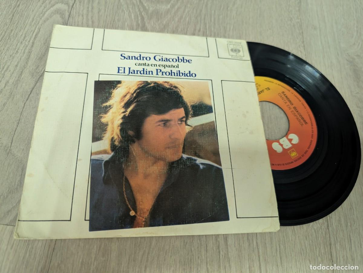 Discos de vinilo: SANDRO GIACOBBE - EL JARDIN PROHIBIDO.. SINGLE DE CBS - 1976 - LETRA DEL TEMA EN CONTRAPORTADA