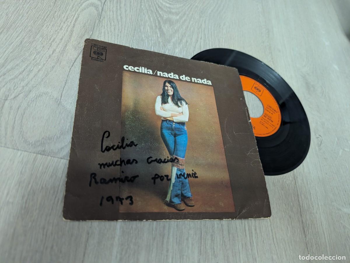 Discos de vinilo: CECILIA - NADA DE NADA + MI GATA LUNA .. SINGLE ORIGINAL DE CBS DE 1972 .. FIRMADO Y DEDICADO