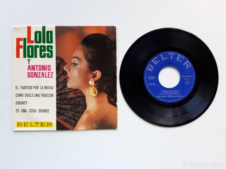Discos de vinilo: Lola Flores y Antonio Gonz&aacute;lez, El partido por la mitad