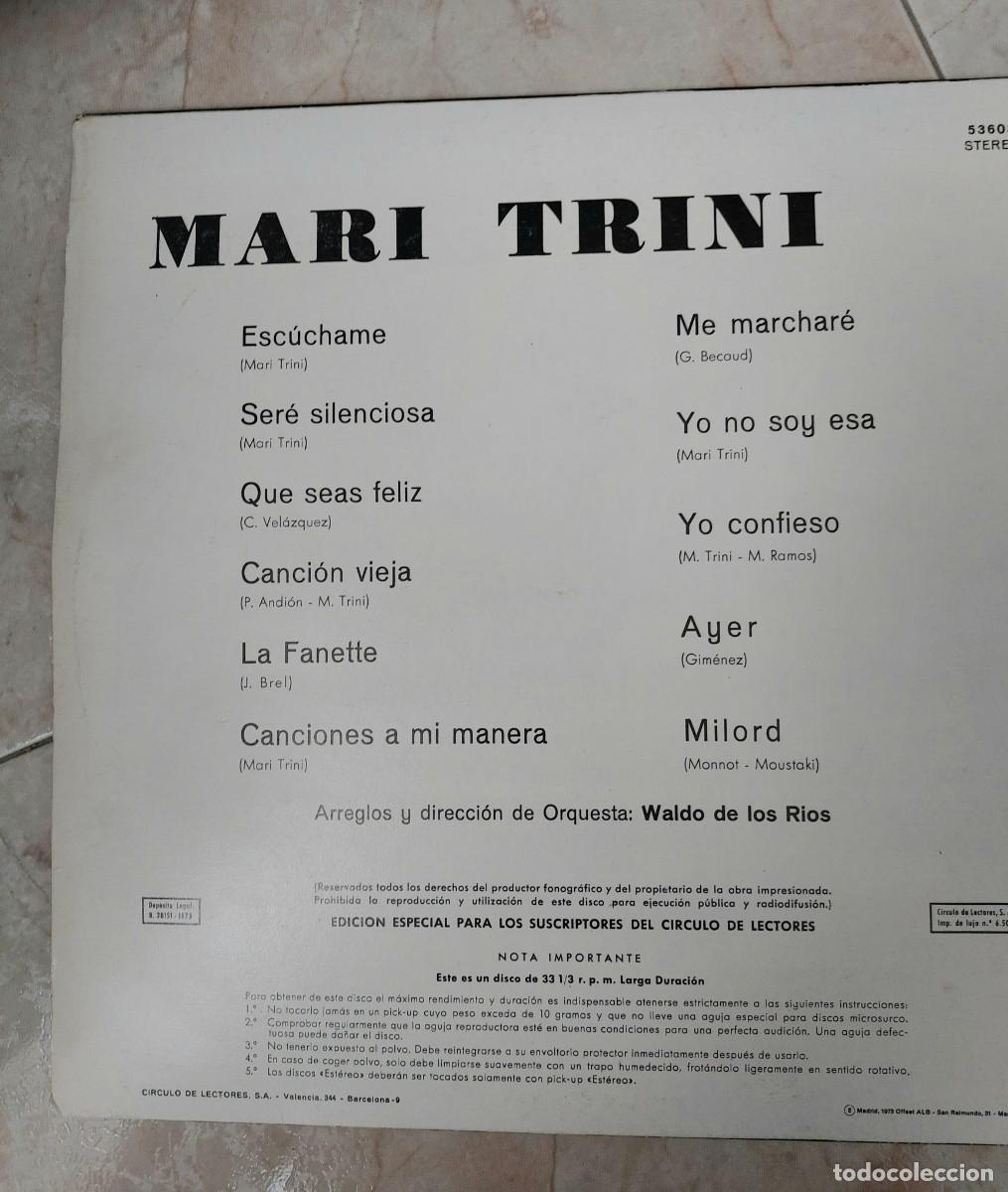 Discos de vinilo: Disco vinilo mari trini 1973 - Foto 2