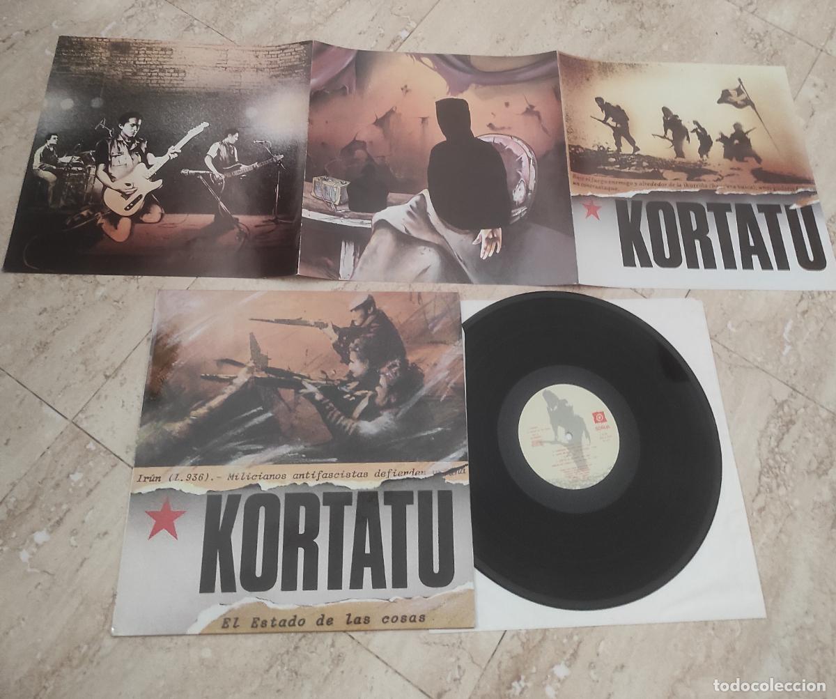 Vinyl records: Kortatu &lrm;&ndash; El Estado De Las Cosas-LP-ORIGINAL-SO&Ntilde;UA-1&ordf; EDICION-CON SU INSER RARO- EXCELENTE ESTADO