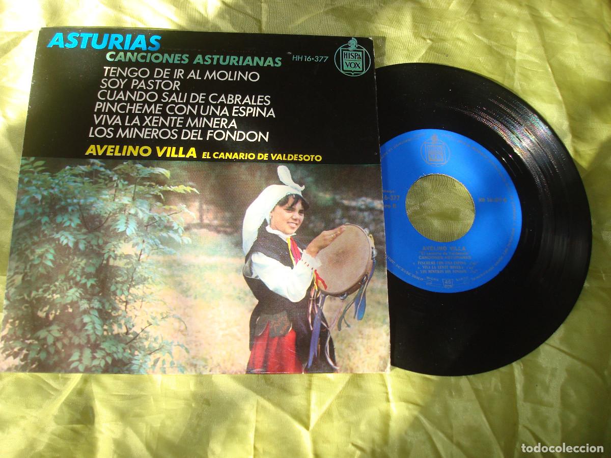 Discos de vinilo: AVELINO VILLA. CANCIONES ASTURIANAS. EP. HISPAVOX, 1964