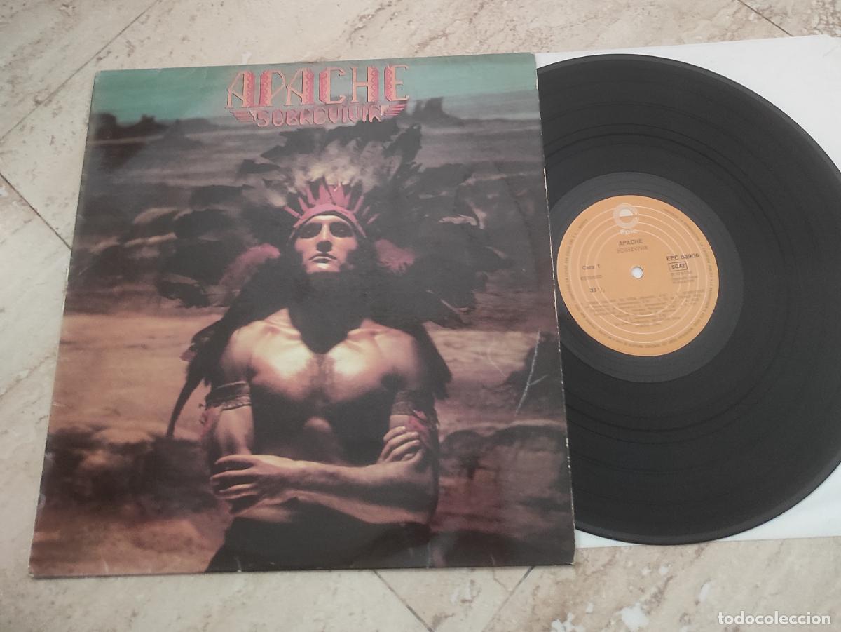 Discos de vinilo: apache- sobrevivir-LP-ORIGINAL-1979-EPIC-GRUPO ANDALUZ ( JAEN)