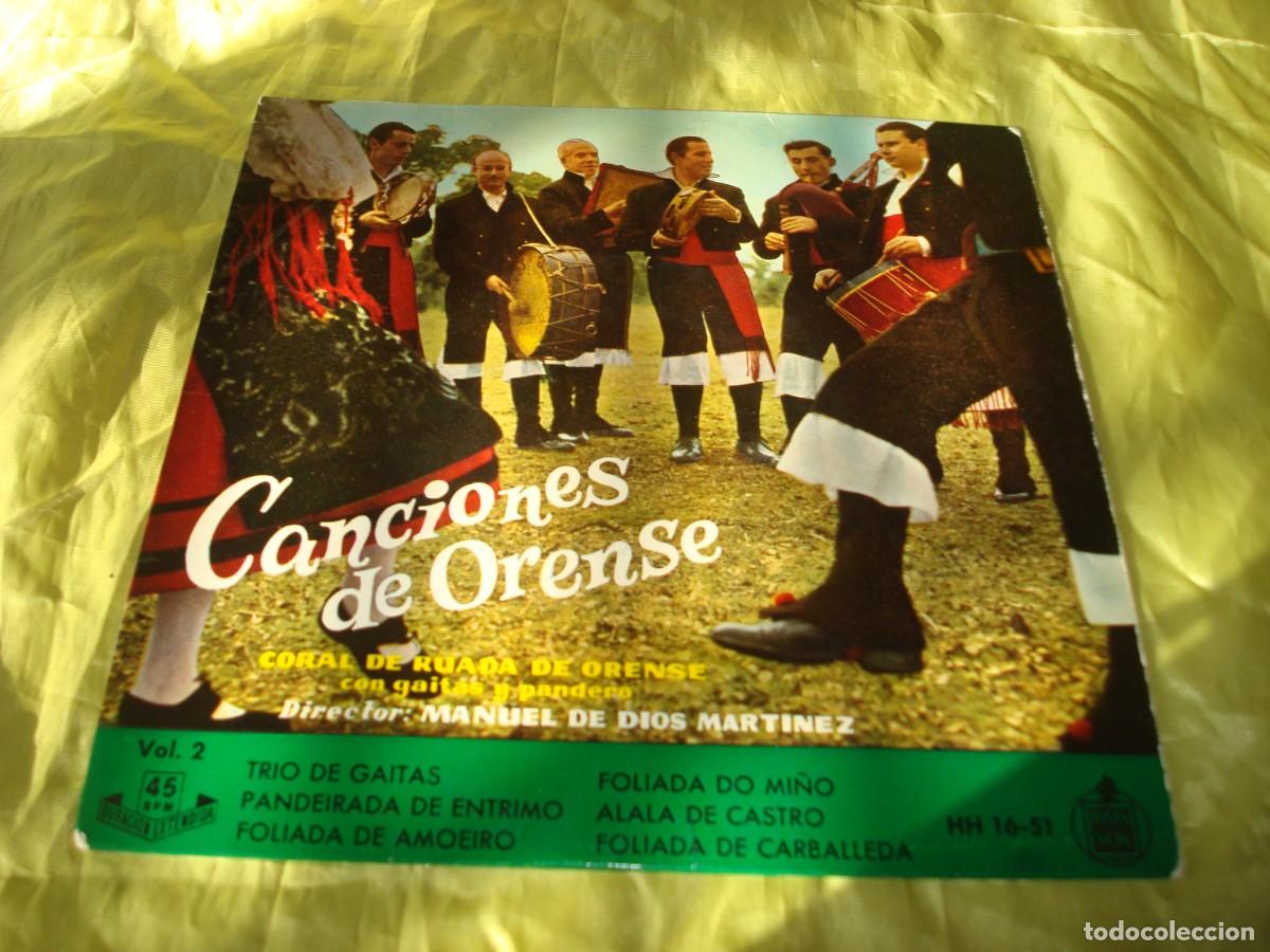 Discos de vinilo: CORAL DE RUADA DE ORENSE. CANCIONES DE ORENSE. VOL. 2. EP. HISPAVOX, 1959 (#)