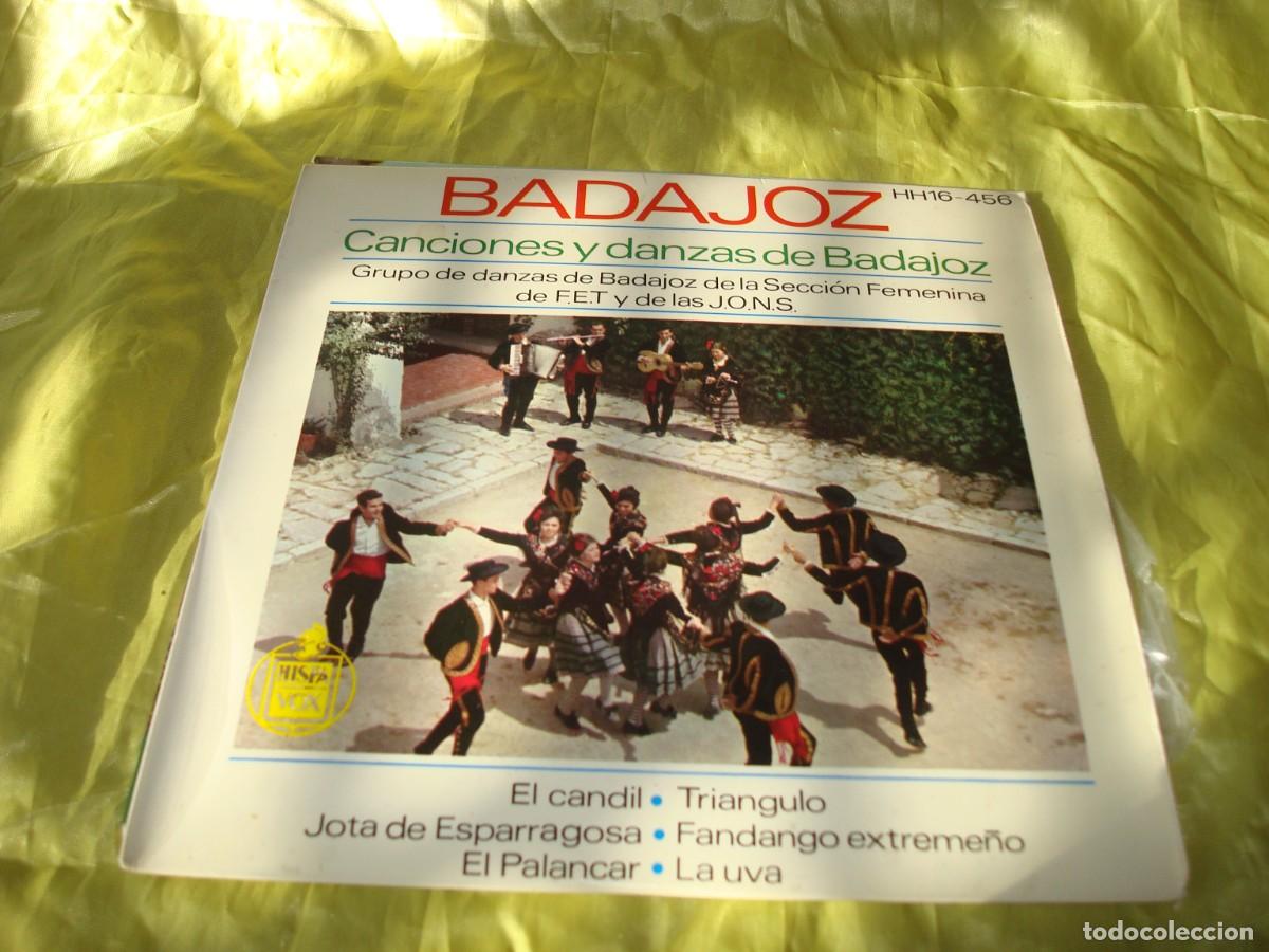 Discos de vinilo: BADAJOZ. CANCIONES Y DANZAS DE BADAJOZ. EL CANDIL + 3. EP. HISPAVOX, 1963. IMPECABLE(#)