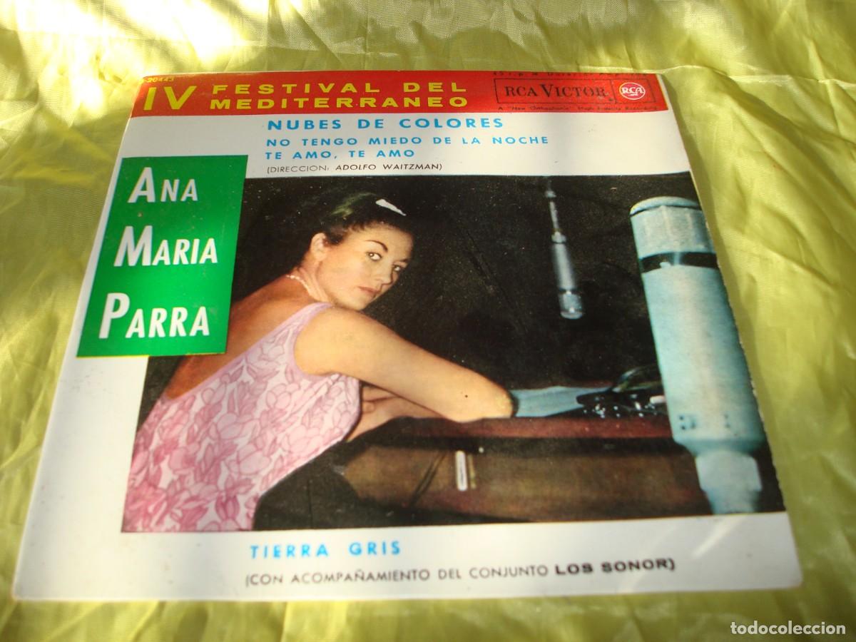Discos de vinilo: ANA MARIA PARRA. IV FESTIVAL DEL MEDITERRANEO. NUBES DE COLORES + 3. EP RCA, 1962. IMPECABLE(#)