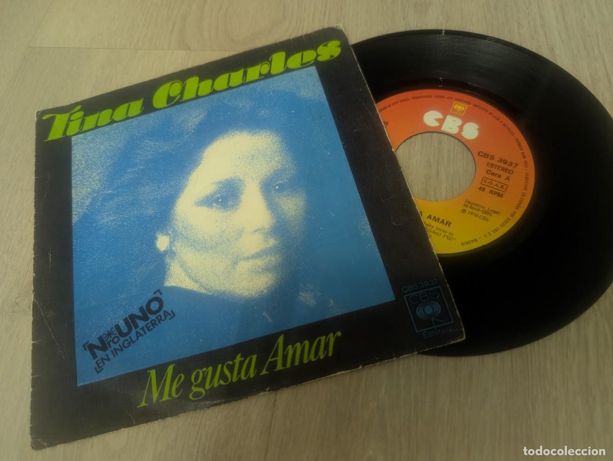 Disques de vinyle: TINA CHARLES - ME GUSTA AMAR..SINGLE DE CBS DE 1976 ....N&ordm; 1 EN ..UK - + DISCO FEVER