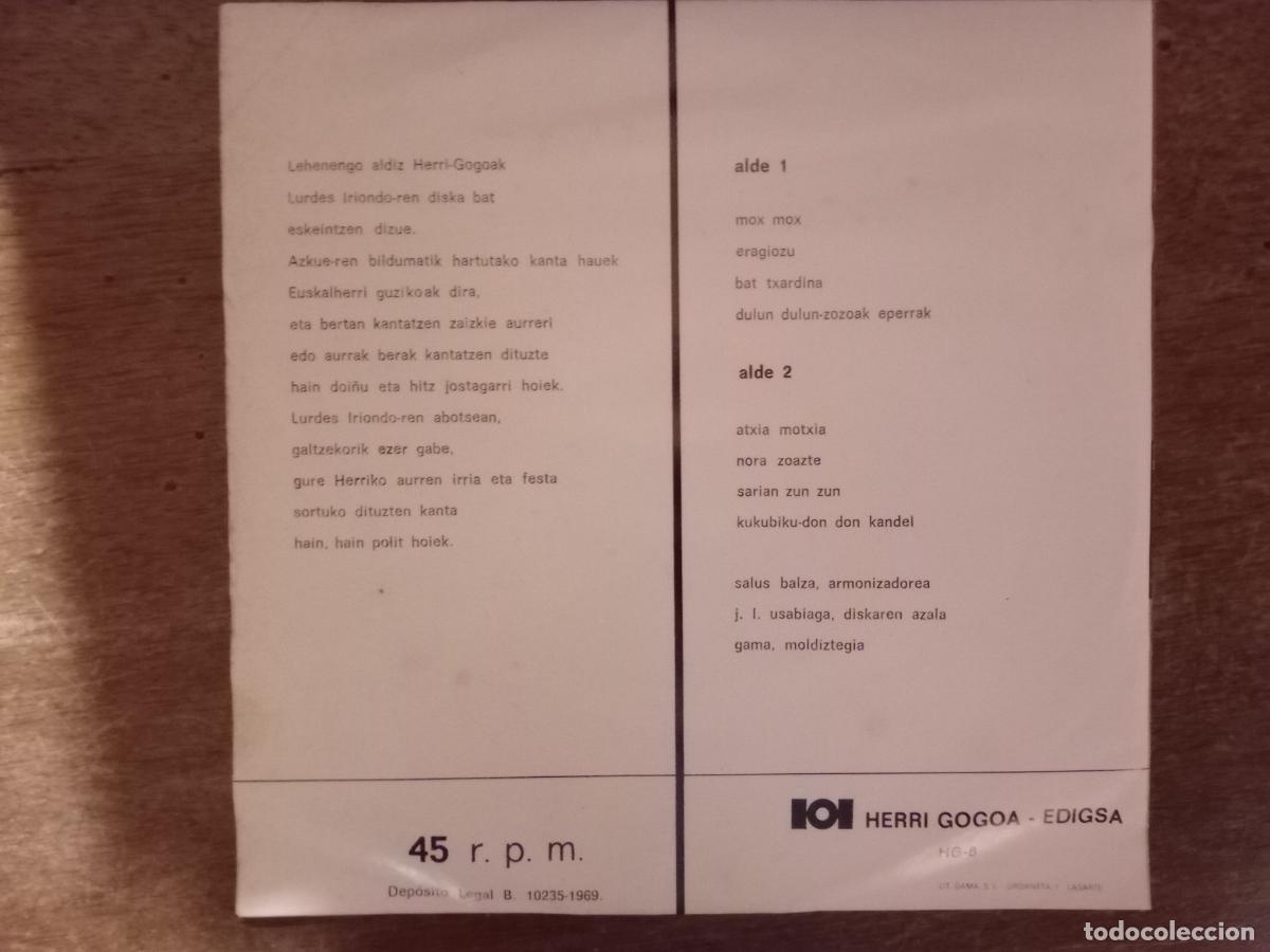 Discos de vinilo: Lourdes Iriondo - aur kantak - Foto 2