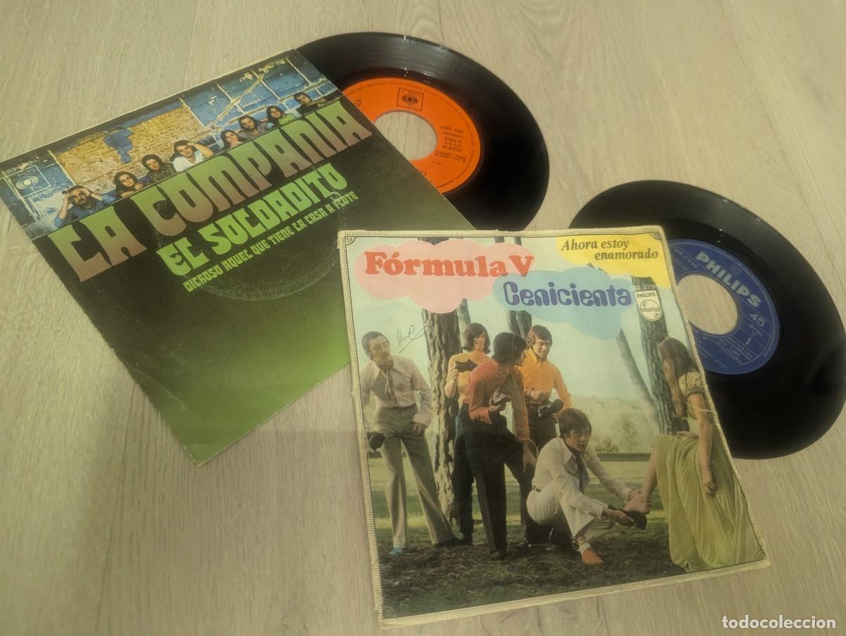 Disques de vinyle: LOTE DE 2 SINGLES DE GRUPOS ESPA&Ntilde;OLES DE LOS 70 - FORMULA V - CINICIENTA Y LA COMPA&Ntilde;A - EL SOLDADITO