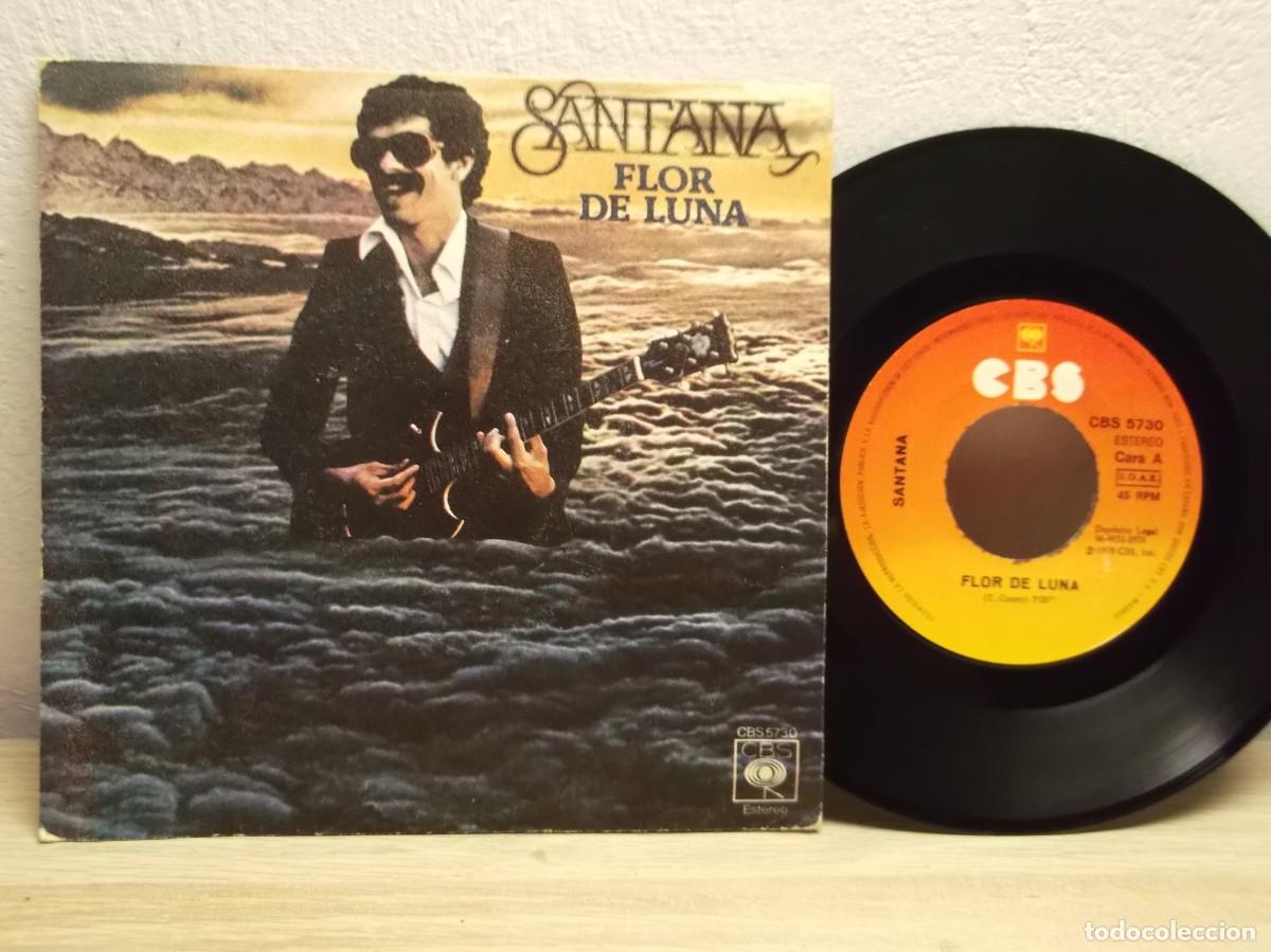 Discos de vinilo: Santana &ndash; Flor De Luna SINGLE 7&rdquo; 45 RPM 1978