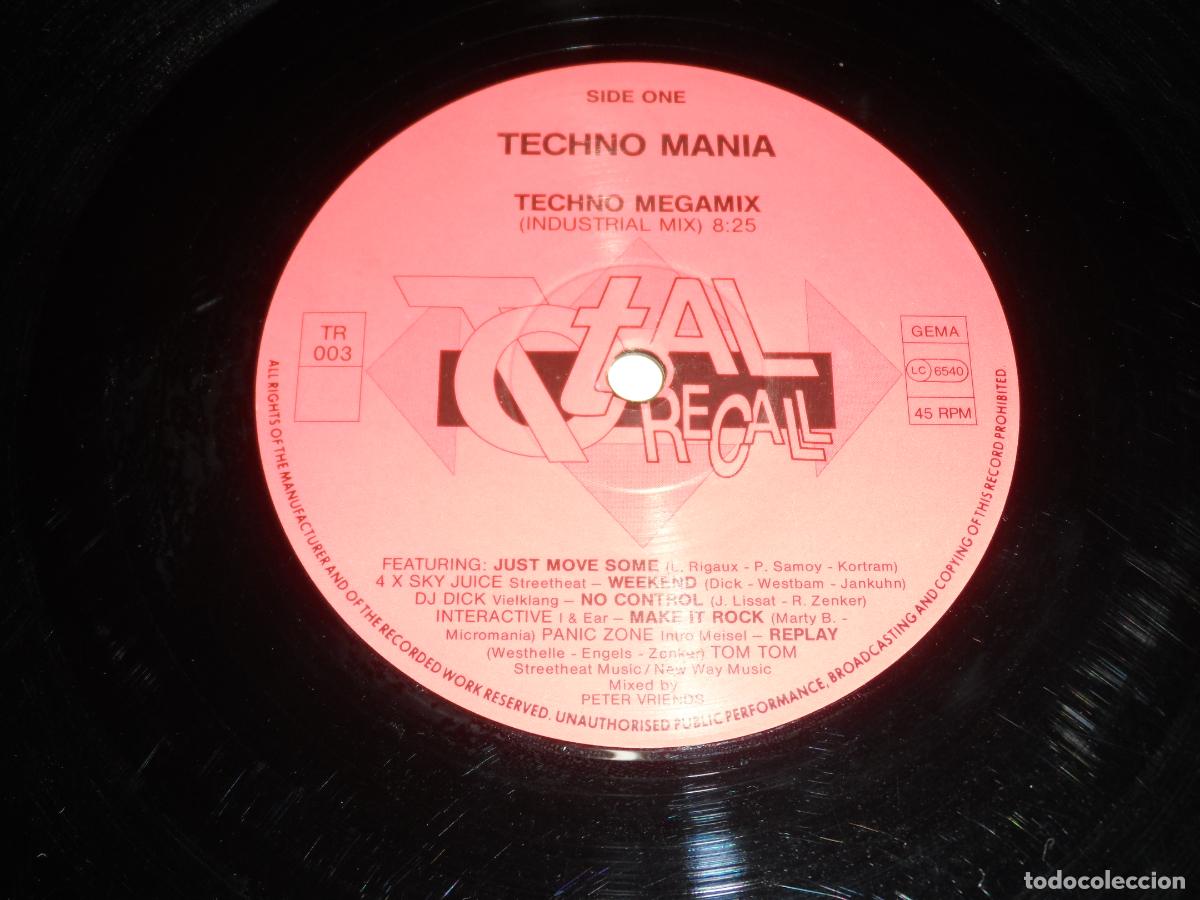 Discos de vinilo: Techno Mania - The Megamix (GERMANY 1991) - Foto 3