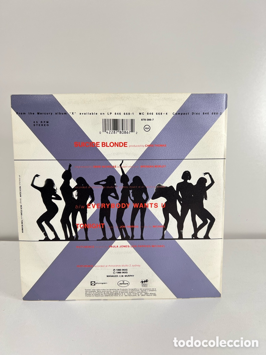 Discos de vinilo: INXS (SN) SUICIDE BLONDE A&Ntilde;O &ndash; 1990 - Foto 2