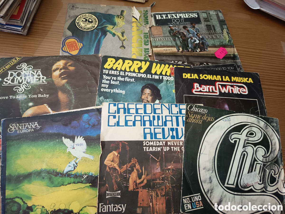 Discos de vinilo: Lote de 9 singles de vinilo variados de la d&eacute;cada de los 70. Incluye &eacute;xitos de pop, R&B y soul. - D