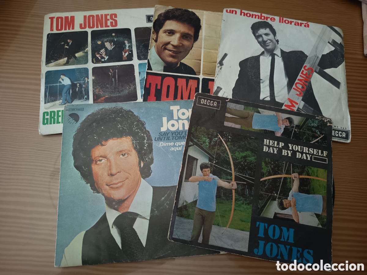 Discos de vinilo: Lote de 5 singles de vinilo de Tom Jones