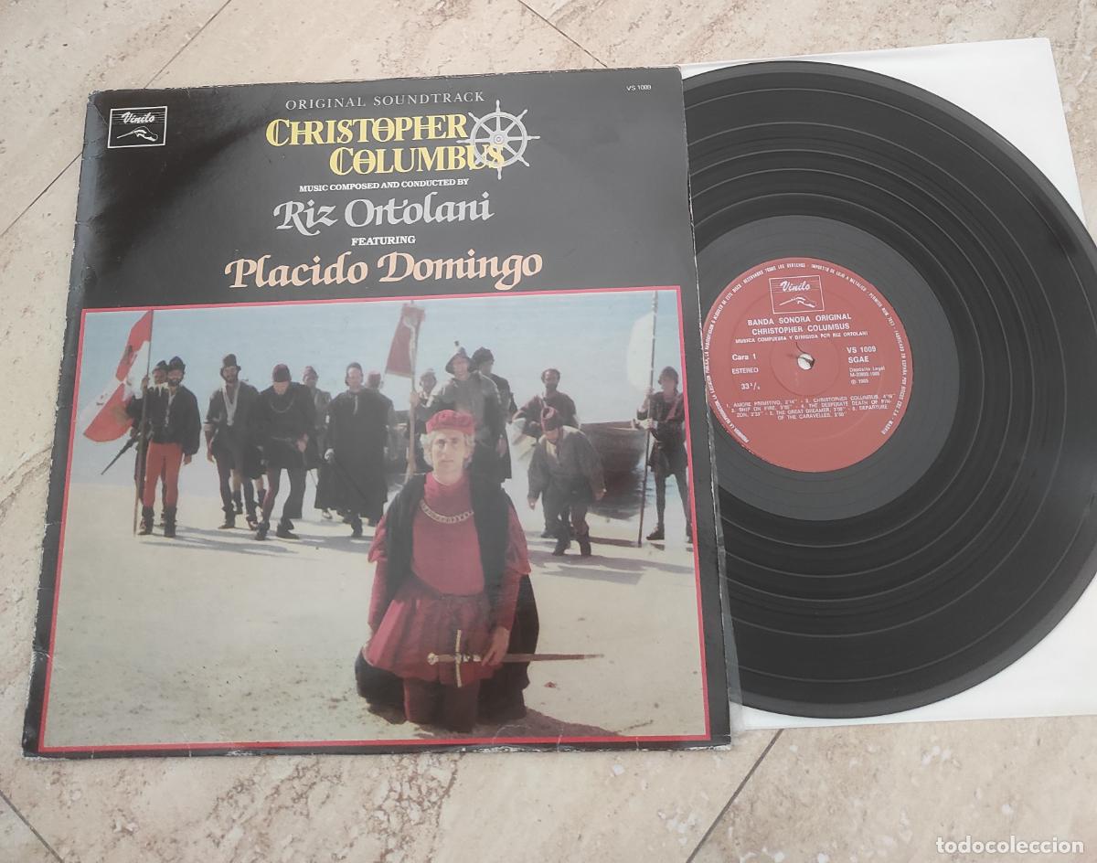 Discos de vinilo: - christopher columbus - music by riz ortolani con placido domingo -LP-1985-